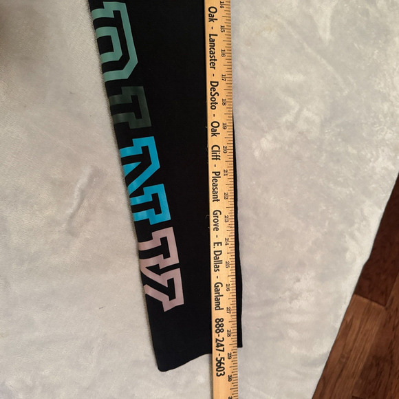 Y2K Victoria's Secret LOVE PINK Yoga Pants S Fold Over Rainbow Spellout leggings - Picture 8 of 8